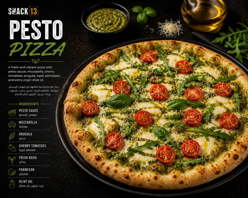 بيتزا بيستو - Pesto Pizza