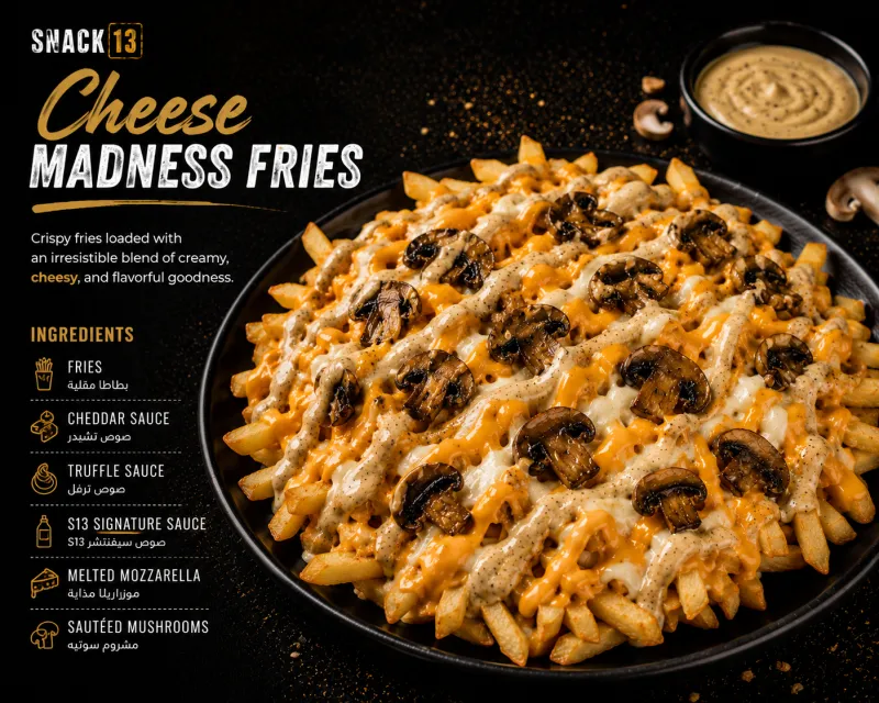 بطاطا بالجبن (جنون الجبن) - Cheese Madness Fries