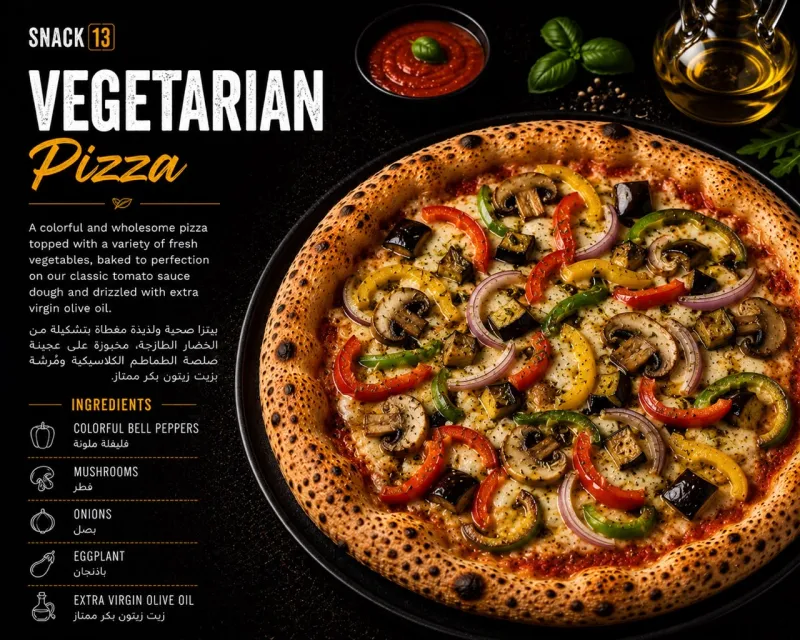 بيتزا خضار - Vegetarian Pizza