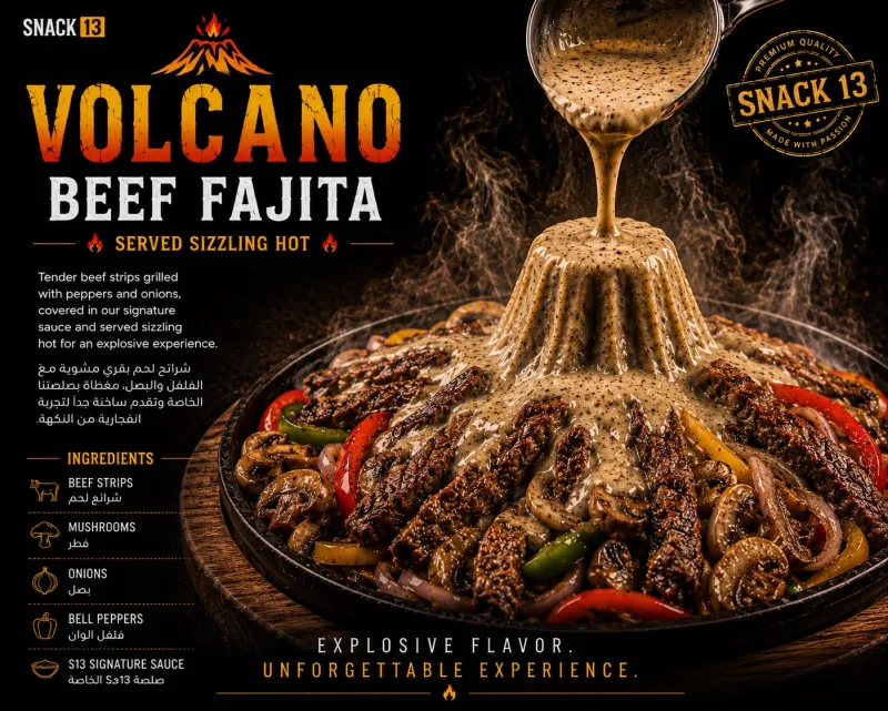 فولكانو فاهيتا اللحم - Volcano Beef Fajitas